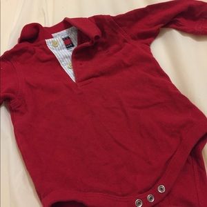 Lightly used baby boys red Tomy Hilfiger shirt.